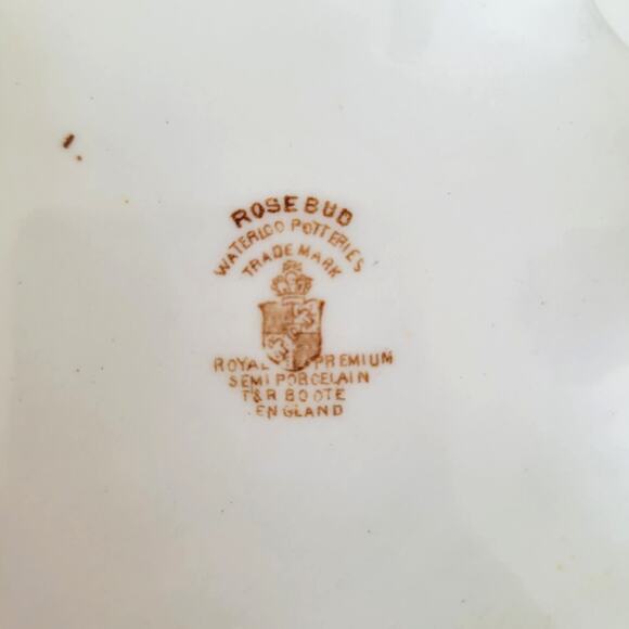 Antique T&R Boote Covered Vegetable Dish Rosebud Semi Porcelain Cottagecore - Picture 13 of 16